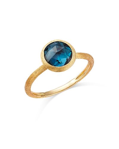 Marco Bicego Marco Bicego 18K Yellow Gold Jaipur Color London Blue Topaz Stackable Ring