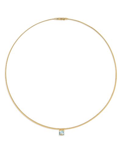 Marco Bicego Marco Bicego 18K Yellow Gold Masai Aquamarine Coil Link Pendant Necklace, 16