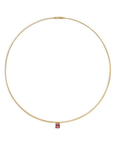 Marco Bicego Marco Bicego 18K Yellow Gold Masai Pink Tourmaline Coil Link Pendant Necklace, 16
