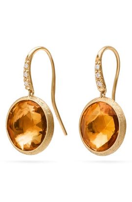 Marco Bicego Marco Bicego Jaipur Color 18k Gold Citrine & Diamond Drop Earrings