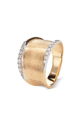 Marco Bicego Marco Bicego Medium Lunaria 18K Yellow Gold & Diamond Ring 