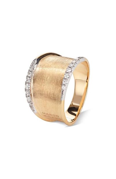 Marco Bicego Marco Bicego Medium Lunaria 18K Yellow Gold & Diamond Ring 
