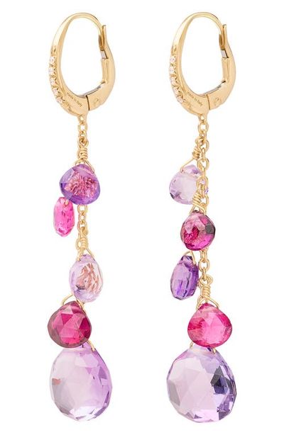 Marco Bicego Marco Bicego Paradise Pink Tourmaline & Amethyst Drop Earrings