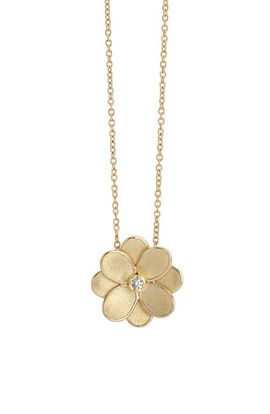 Marco Bicego Marco Bicego Petali 18K Yellow Gold & Diamond Small Flower Pendant Necklace 