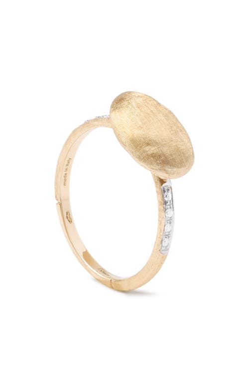 Marco Bicego Marco Bicego Siviglia 18K Yellow Gold Horizontal Ring with Diamonds 