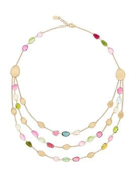 Marco Bicego Women's Lunaria 18K Yellow Gold & Tourmaline Triple-Strand Necklace