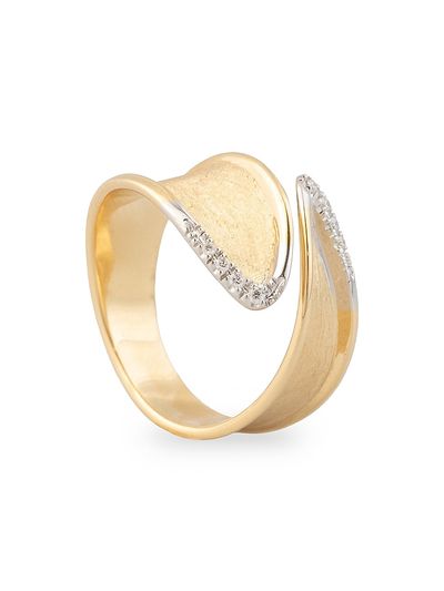 Marco Bicego Women's Lunaria Twist Two-Tone 18K Gold & 0.04 TCW Diamond Wrap Ring