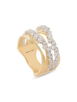Marco Bicego Women's Marrakech 18K Yellow & White Gold & 1.13 TCW Diamond Three-Strand Ring