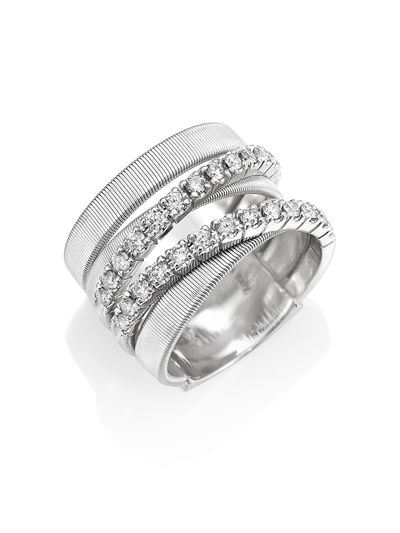 Marco Bicego Women's Masai Diamond & 18K White Gold Five-Strand Ring