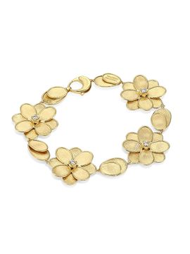Marco Bicego Women's Petali 18K Yellow Gold & 0.32 TCW Diamond Flower Bracelet