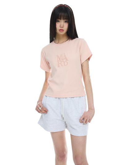 mardmard Classic Logo Crop T-shirt [Pink]