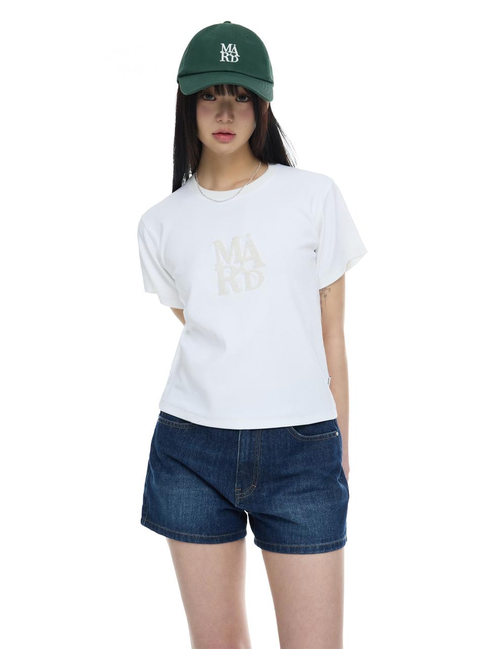 mardmard Classic Logo Crop T-shirt [WHITE]