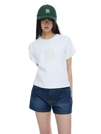mardmard Classic Logo Crop T-shirt [WHITE]