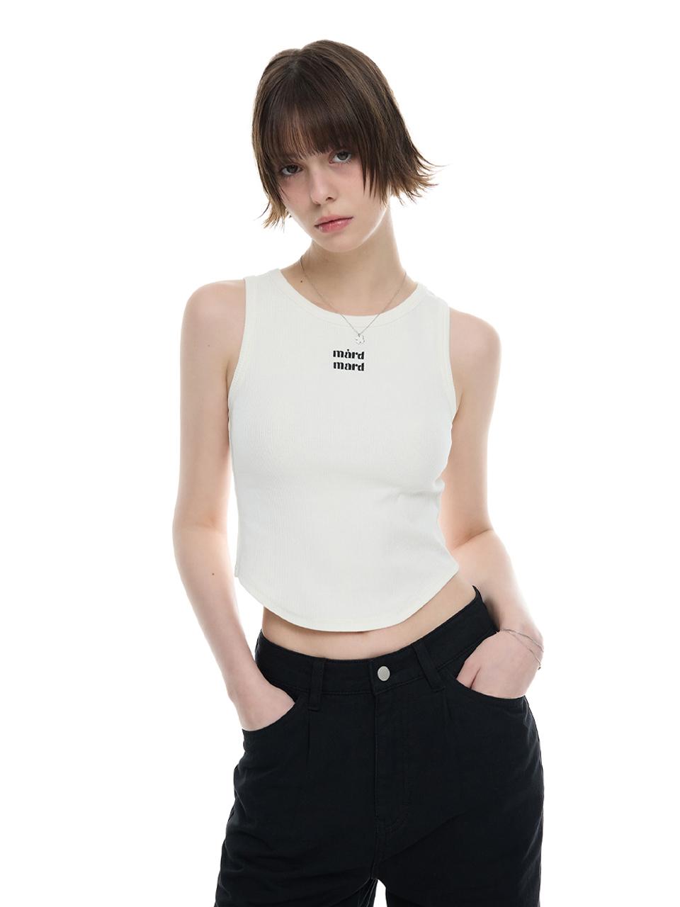 mardmard Curved Logo Sleeveless Tank [WHITE]