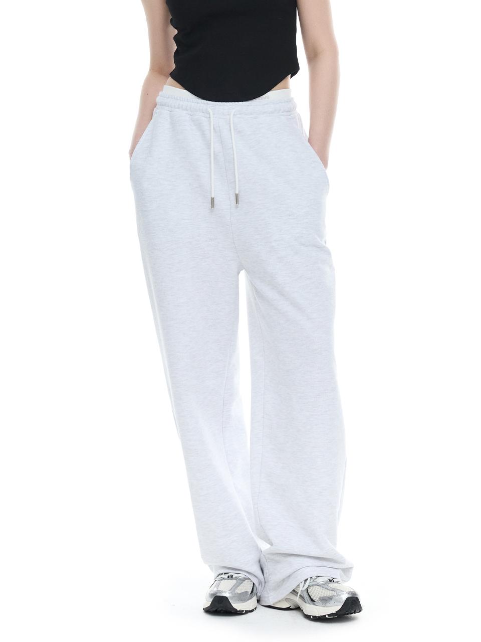 mardmard Layered Logo Sweat Pants [Light Gray]