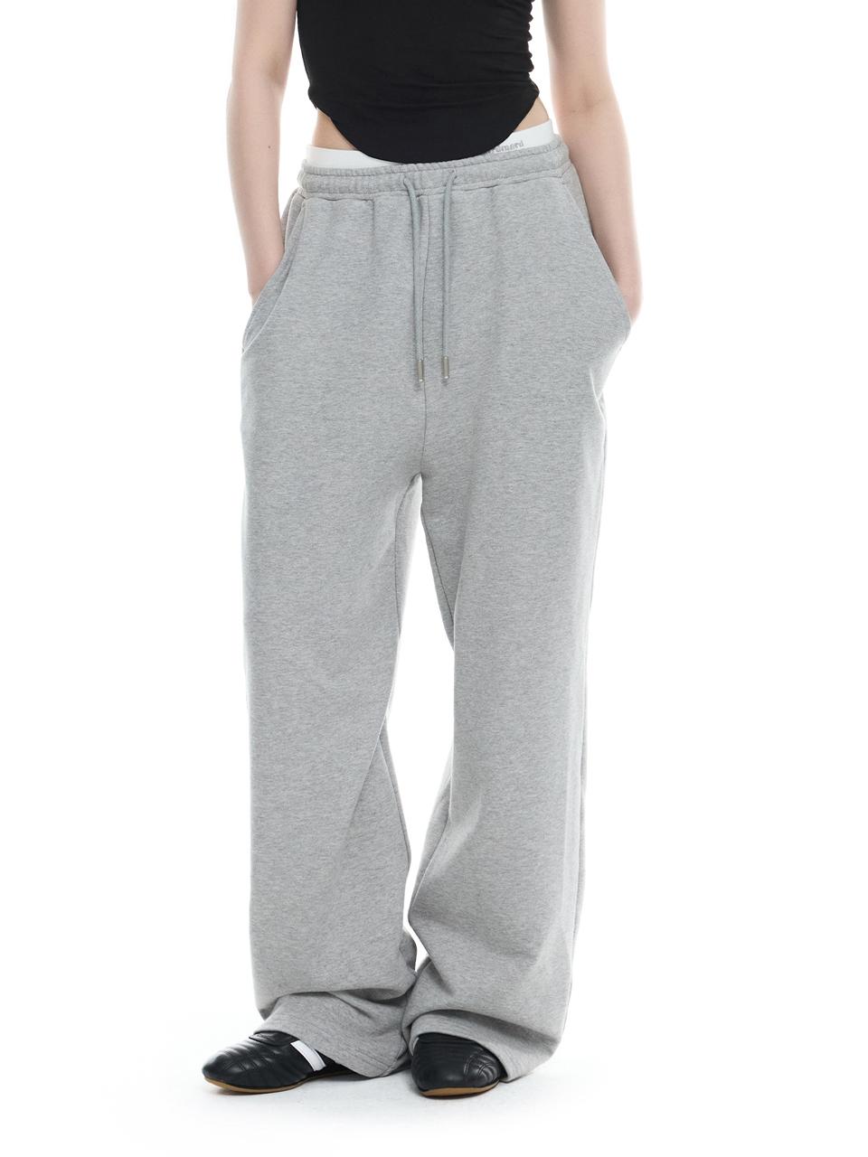 mardmard Layered Logo Sweatpants [Melange Grey]