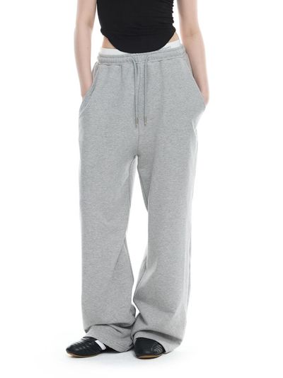mardmard Layered Logo Sweatpants [Melange Grey]