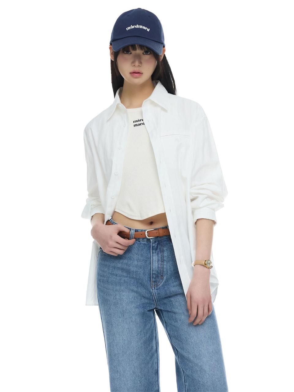 mardmard Thea Pocket Stripe Shirt [White]