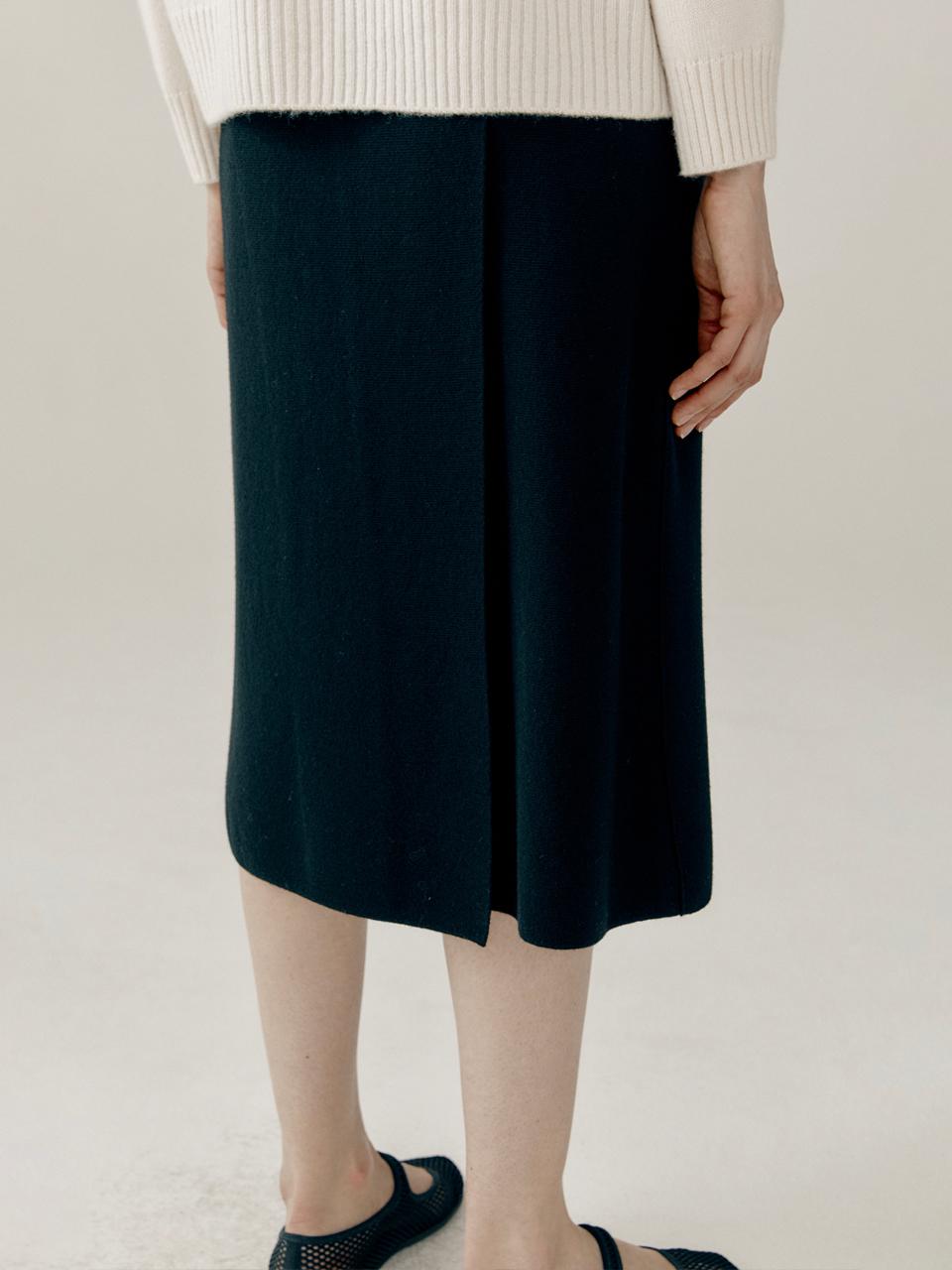 Mare di mari Asymmetrical Wrap Midi Skirt Black