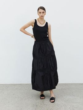Mare di mari Balloon Banding Long Skirt Black