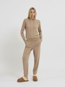 Mare di mari Cashmere 100% Basic Tapered Jogger Pants [Beige]