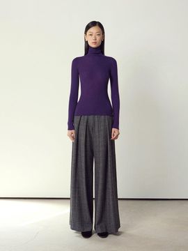 Mare di mari Check Wide Leg Pants Blue