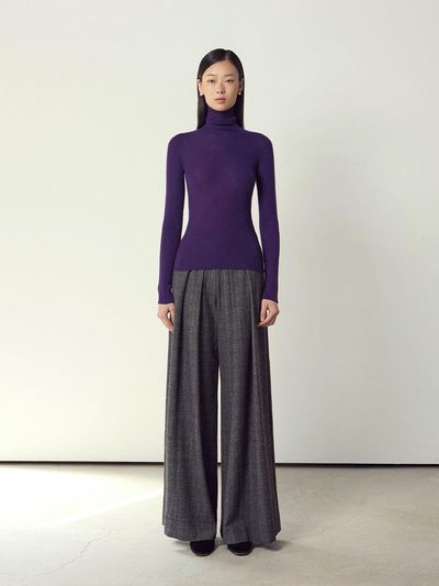 Mare di mari Check Wide Leg Pants Blue