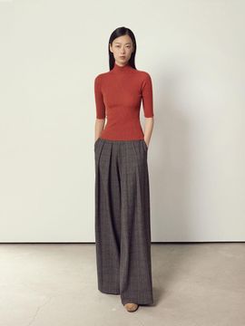 Mare di mari Check Wide Leg Pants Brown
