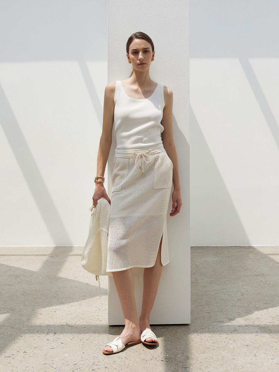 Mare di mari Crochet Mesh Knit Skirt