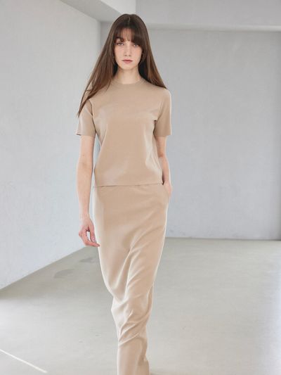 Mare di mari MARI Basic Knit Long Skirt - Beige