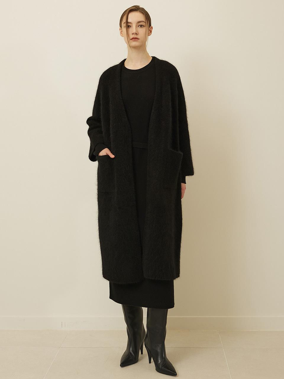 Mare di mari Mohair V Neck Long Cardigan Black