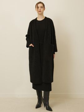 Mare di mari Mohair V Neck Long Cardigan Black