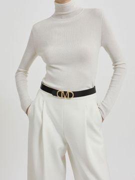 Mare di mari Premium Leather M Logo Signature Belt [Black]