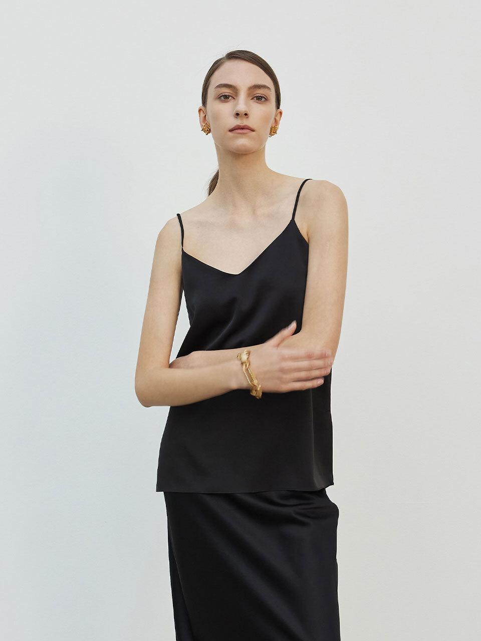 Mare di mari Satin Camisol Top Black