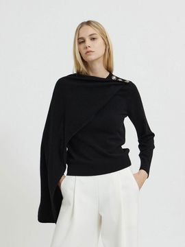 Mare di mari Scarf Detail Knit Pullover Black