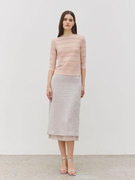 Mare di mari Sheer Layered Skirt Light Beige