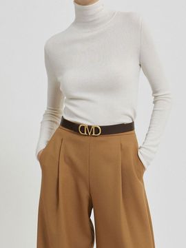 Mare di mari Signature Leather 30mm Belt [BROWN]