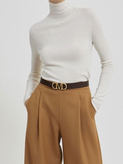 Mare di mari Signature Leather 30mm Belt [BROWN]