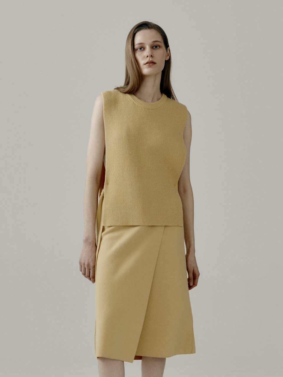 Mare di mari String Point Layering Knit Vest - Yellow