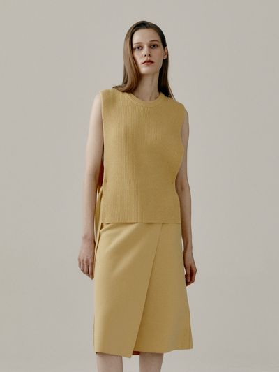 Mare di mari String Point Layering Knit Vest - Yellow