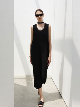 Mare di mari String Point Sleeveless Long Dress Black