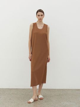 Mare di mari String Point Sleeveless Long Dress Camel