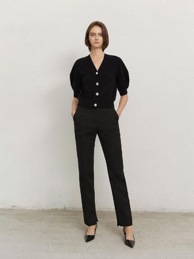Mare di mari Tailored Cigarette Relaxed Fit Trouser Pants [Black]