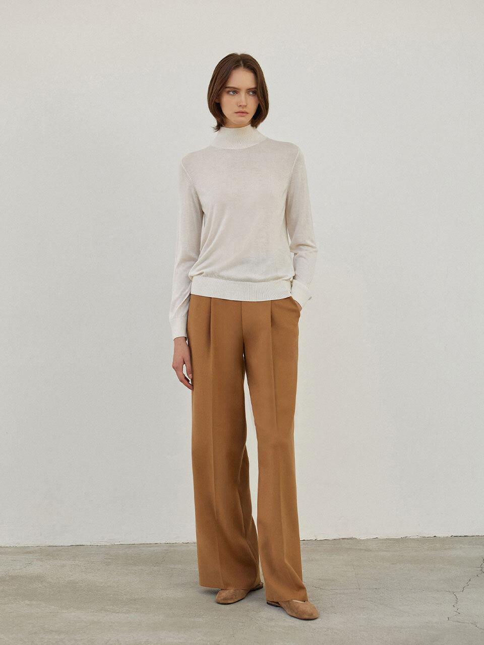 Mare di mari Wool Blend Wide Leg Pants Camel