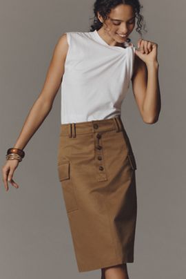 Mare Mare Belted Cargo Pencil Skirt
