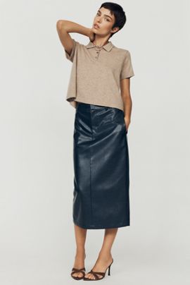 Mare Mare Faux-Leather Midi Pencil Skirt