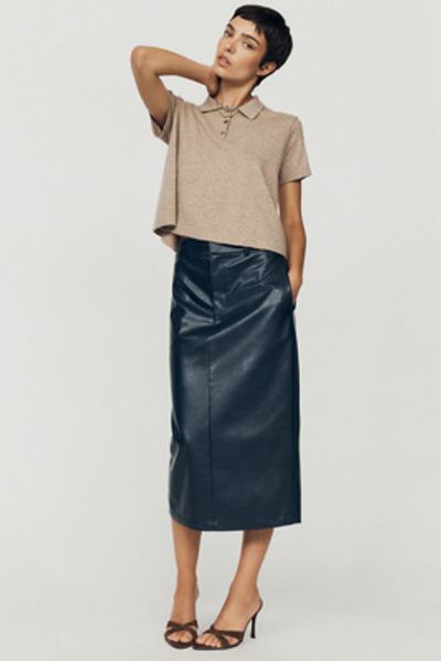 Mare Mare Faux-Leather Midi Pencil Skirt