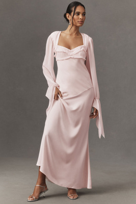 berkley maxi dress Berkley Draped Mesh Corset Maxi Dress | Mulberry | Debs & Prom