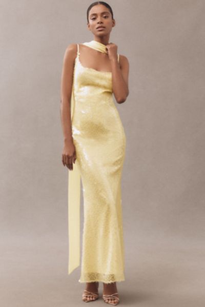 knee length dresses for ladies Zapaka Women Army Green Prom Dress Mermaid Cowl Neckline Sequin Long Evening Dress with Slit, Army Green / US24W