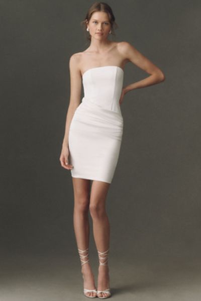 Mare Mare Ruched Strapless Midi Dress
